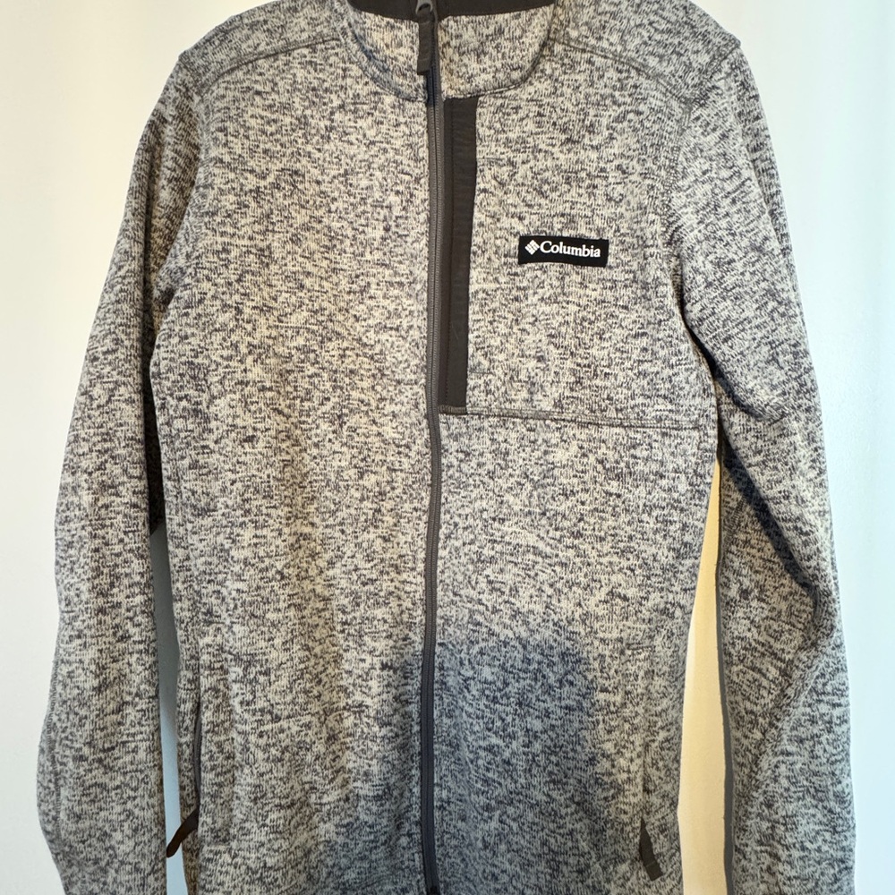 Columbia Heathered Gray Zip-Up Fleece Jacket